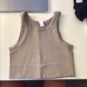 Nikibiki Brown Sleeveless Ribbed Crop Top